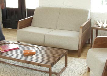 Illizi Solid Walnut Sofa
