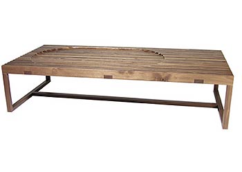 Illizi Solid Walnut Rectangular Coffee Table